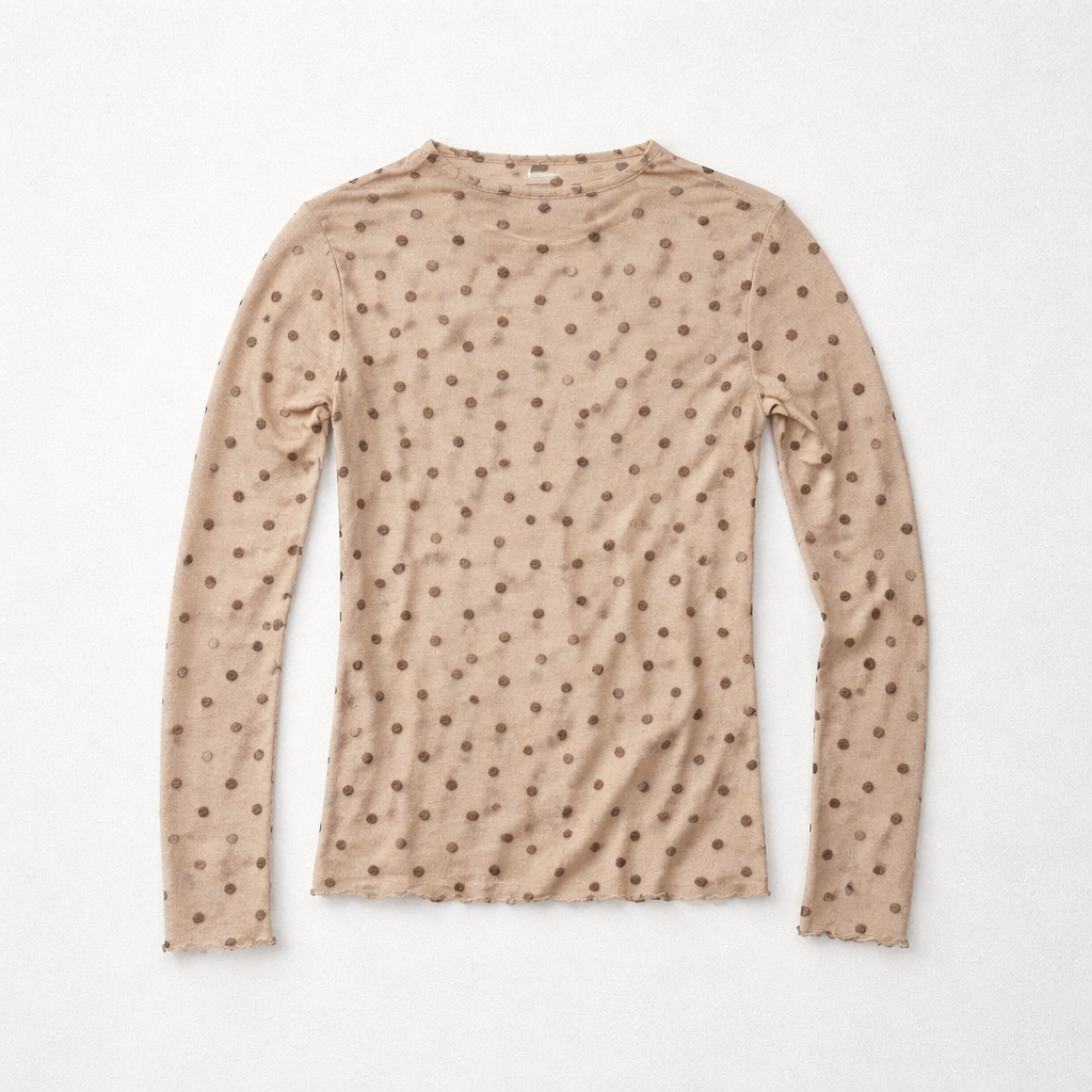 Haut transparent à pois