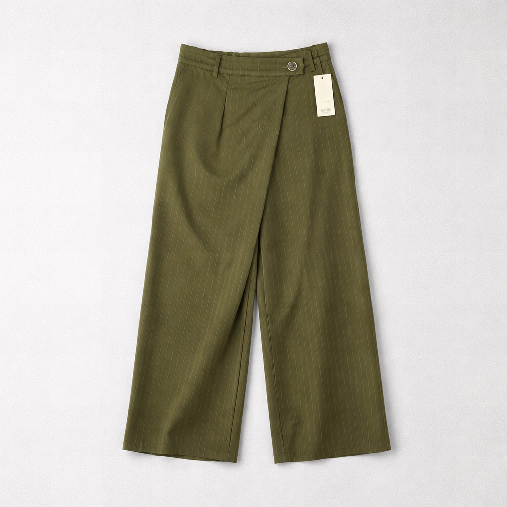 Pantalon asymétrique rayé