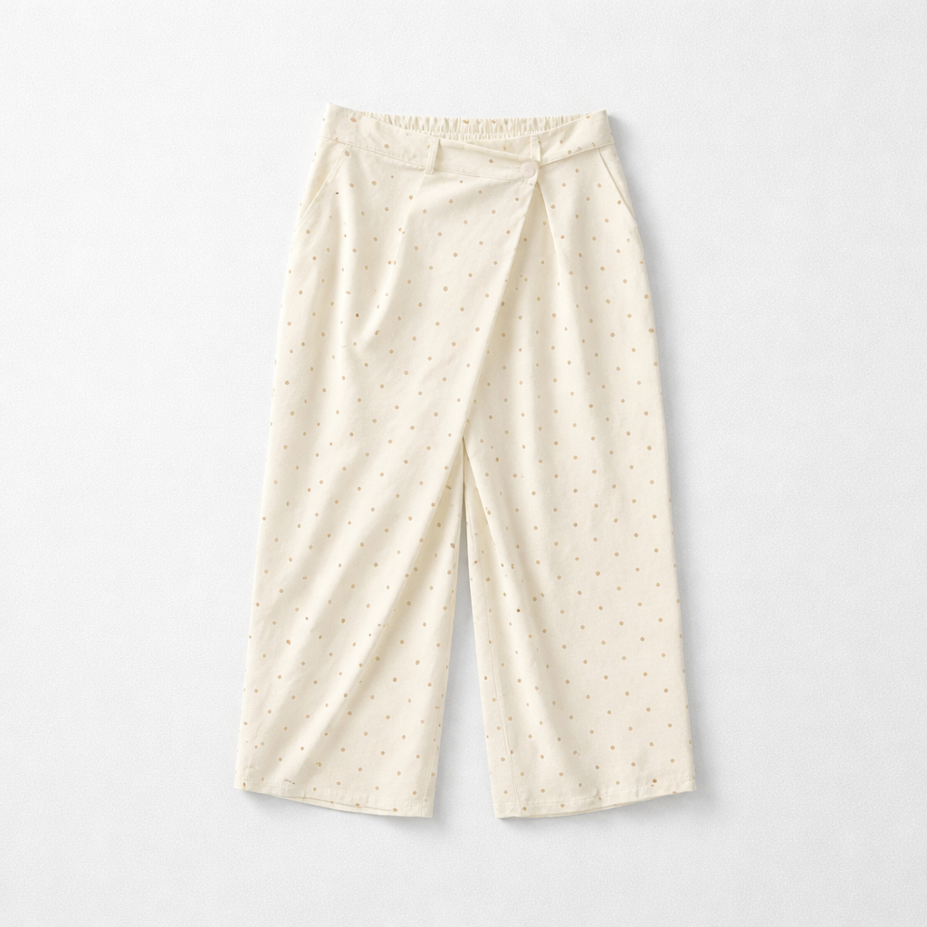 Pantalon asymétrique à pois