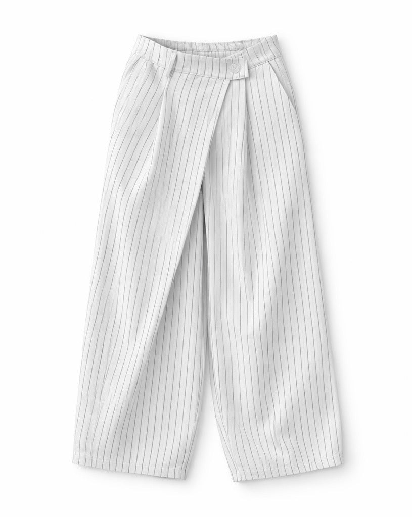 Pantalon asymétrique rayé