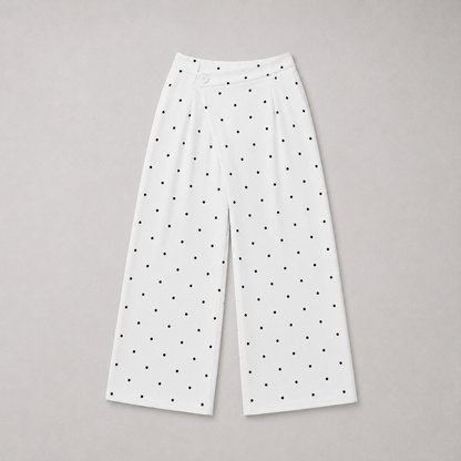 Pantalon asymétrique à pois