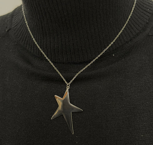 Collier star argent