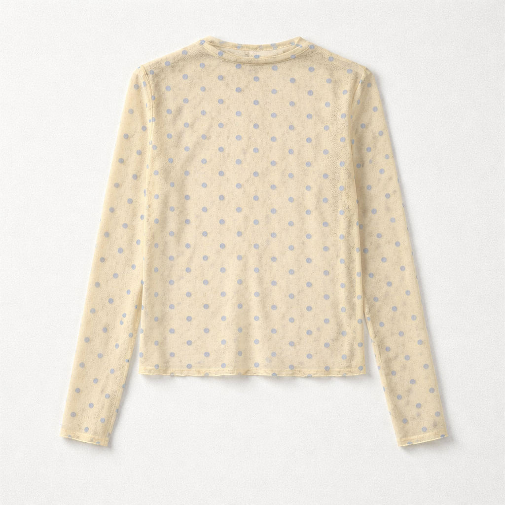 Haut transparent à pois