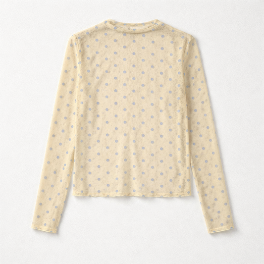 Haut transparent à pois