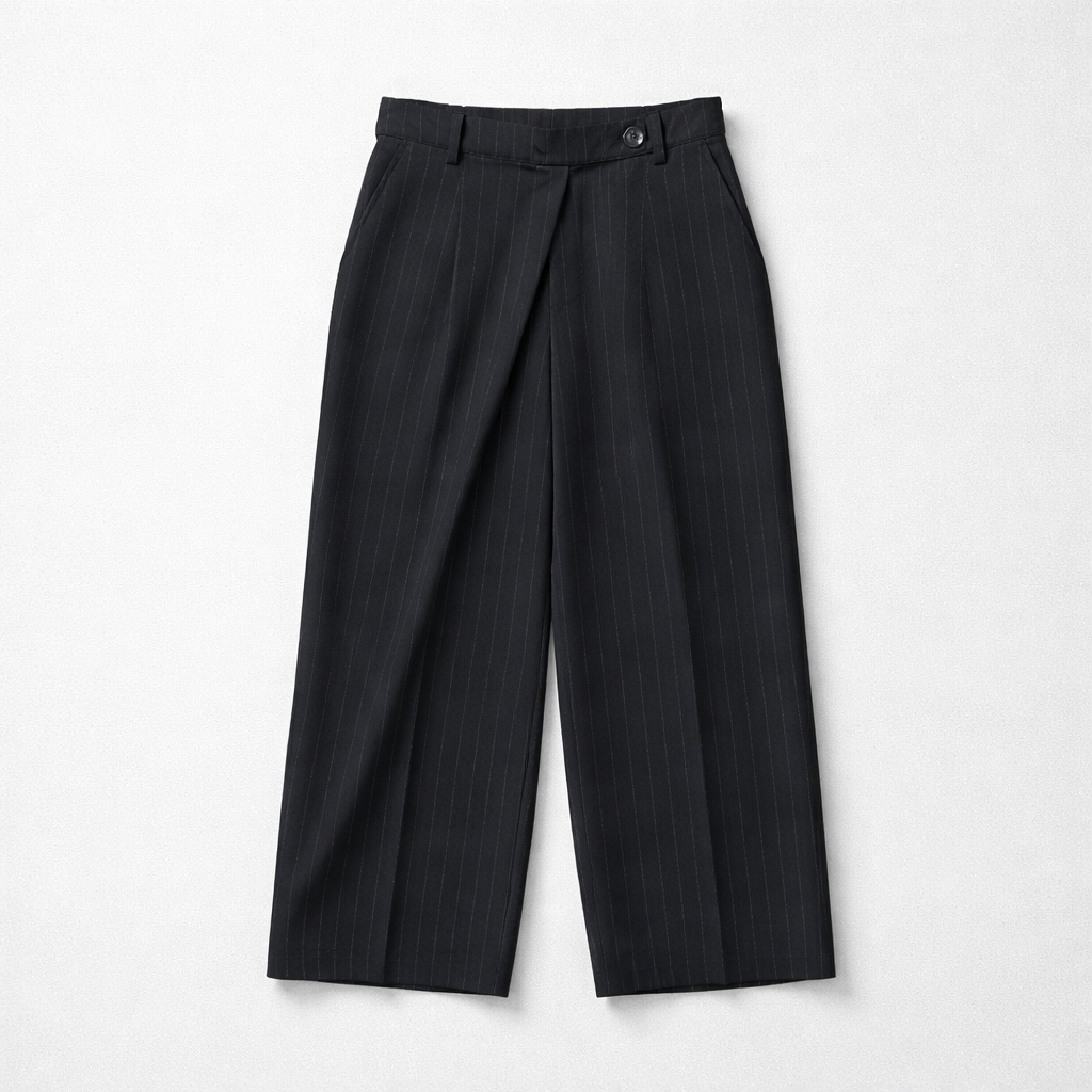 Pantalon asymétrique rayé