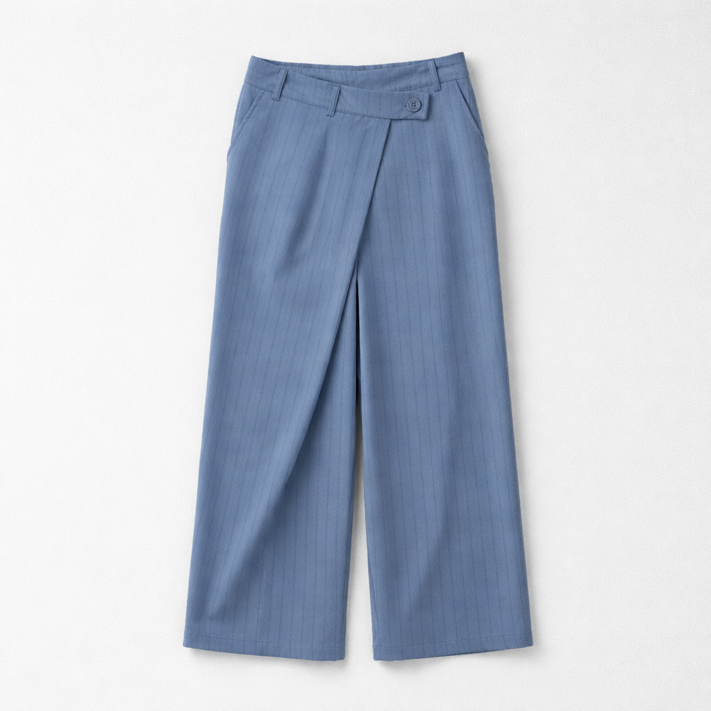 Pantalon asymétrique rayé