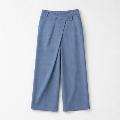 Pantalon asymétrique rayé
