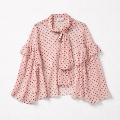 Blouse transparente à pois