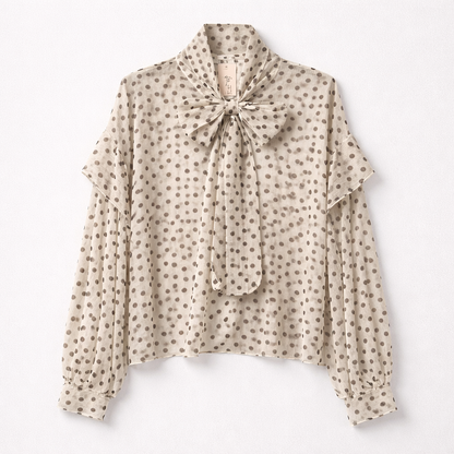 Blouse transparente à pois