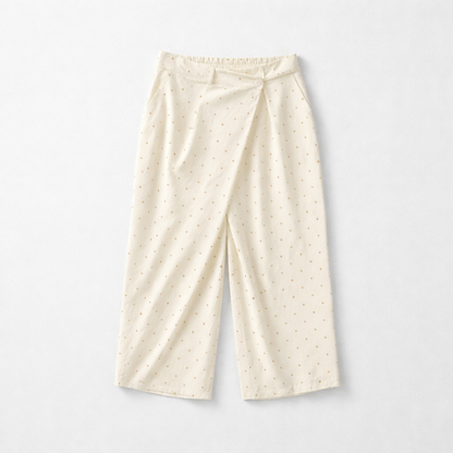 Pantalon asymétrique à pois