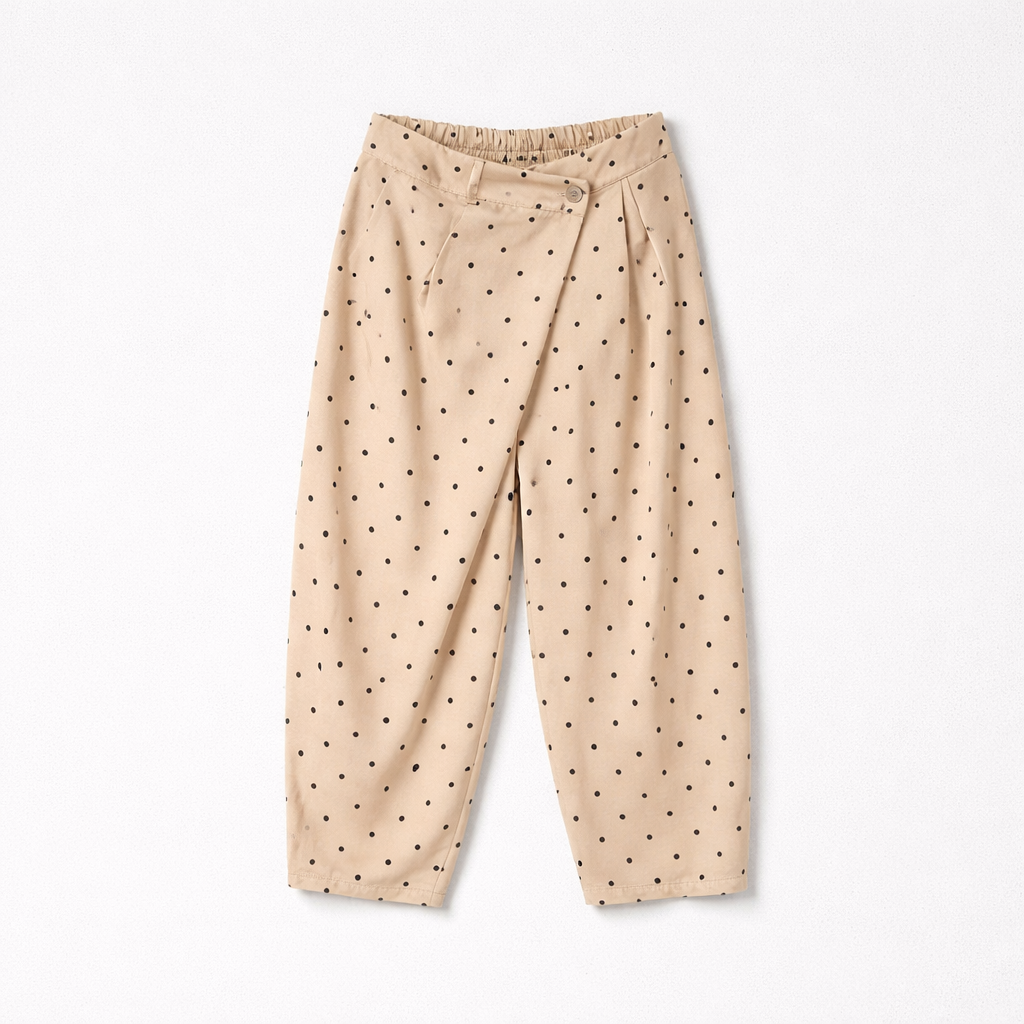 Pantalon asymétrique à pois