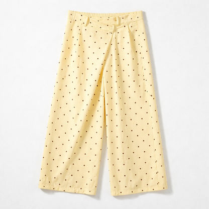 Pantalon asymétrique à pois