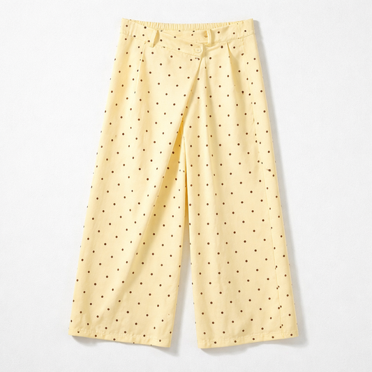 Pantalon asymétrique à pois