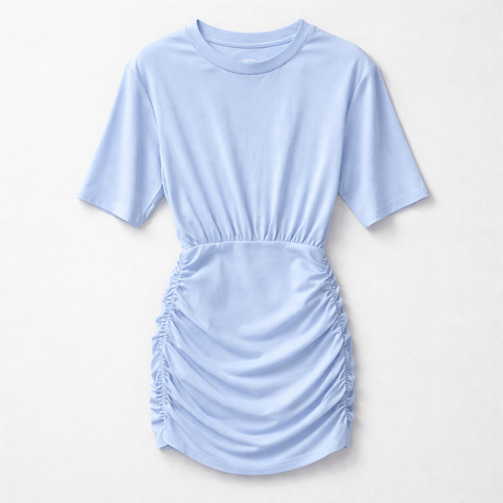 Robe t-shirt plissée