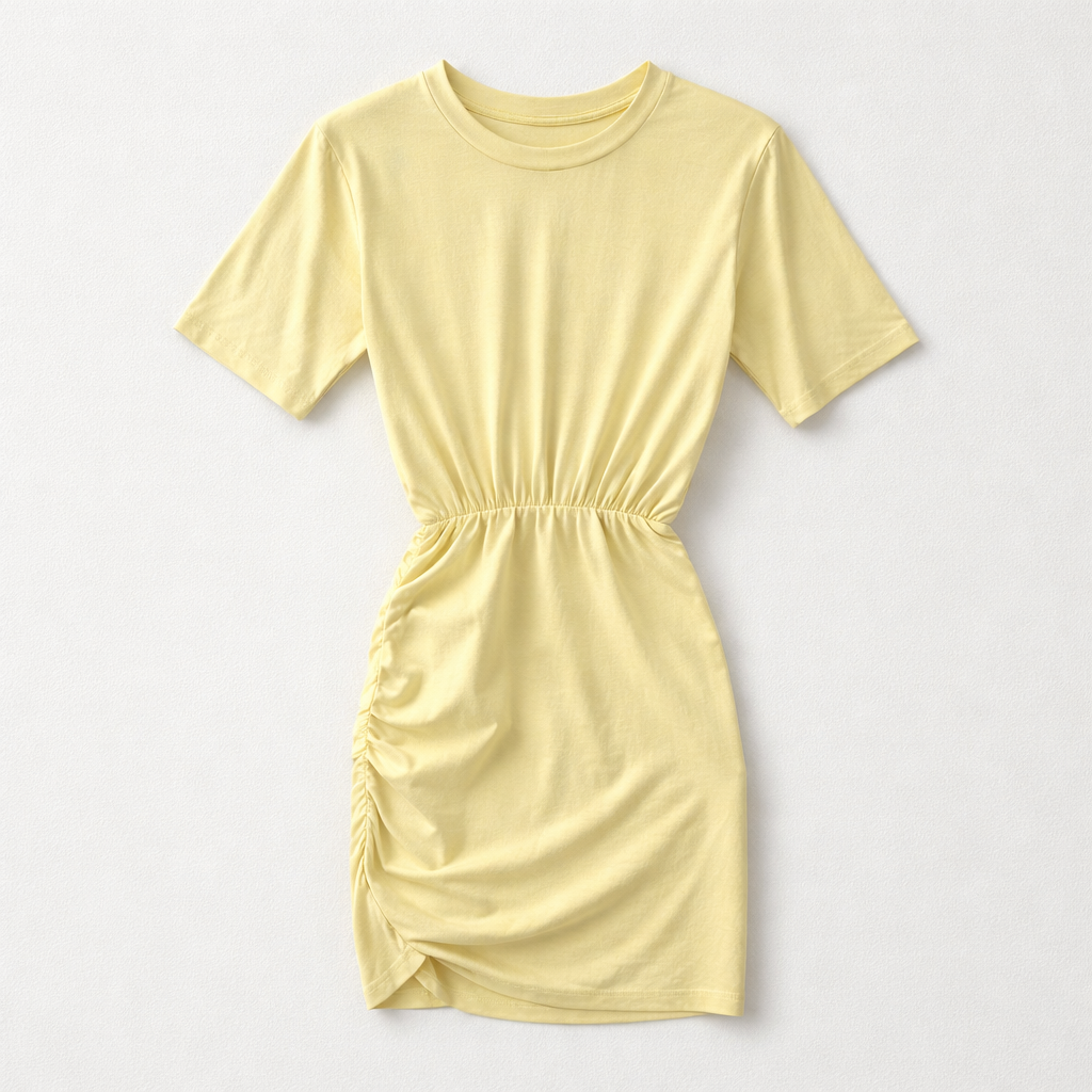 Robe t-shirt plissée