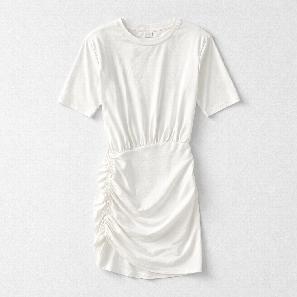 Robe t-shirt plissée