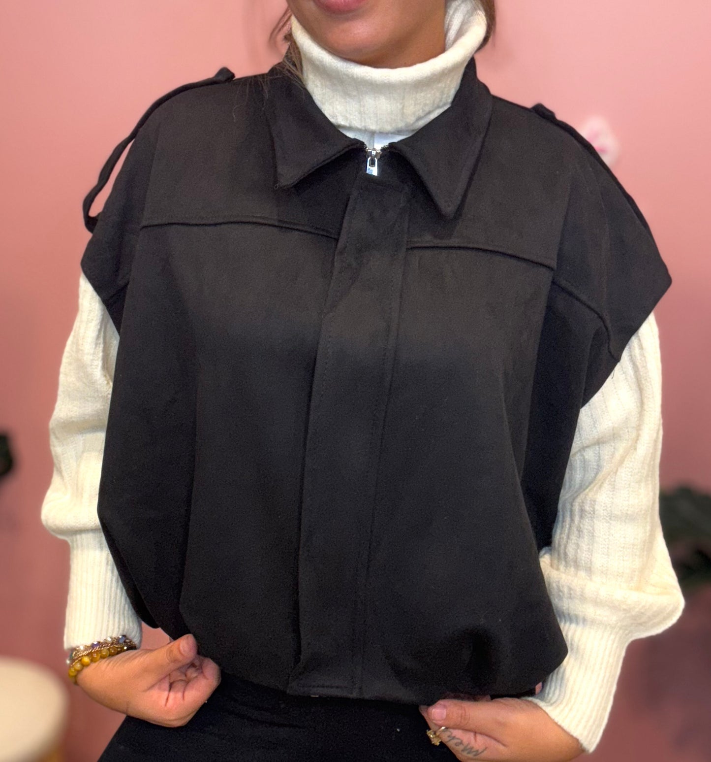 Veste sans manche suedine