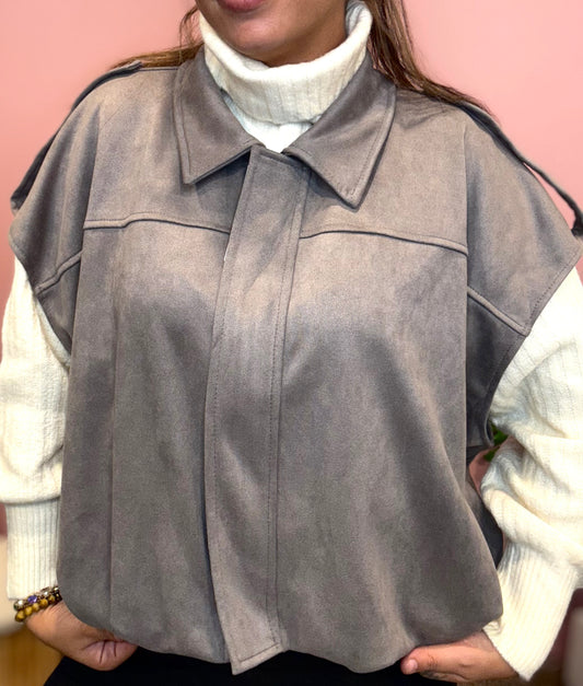 Veste sans manche suedine