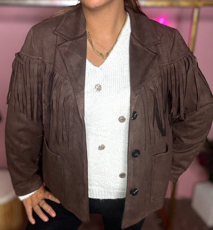 Veste suedine frange