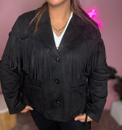 Veste suedine frange