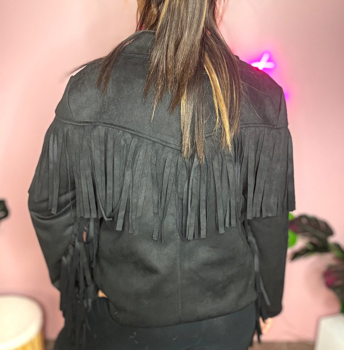 Veste suedine frange